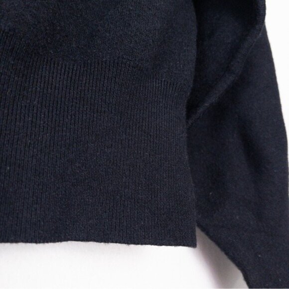 NEW Modern Citizen Balloon Sleeve Knit Sweater M/L Black Cropped Ribbed - Picture 6 of 9